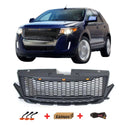 Front Grille Compatible with 2012 2013 2014 2015 Ford edge Raptor Style Grill with Letters and LED Lights