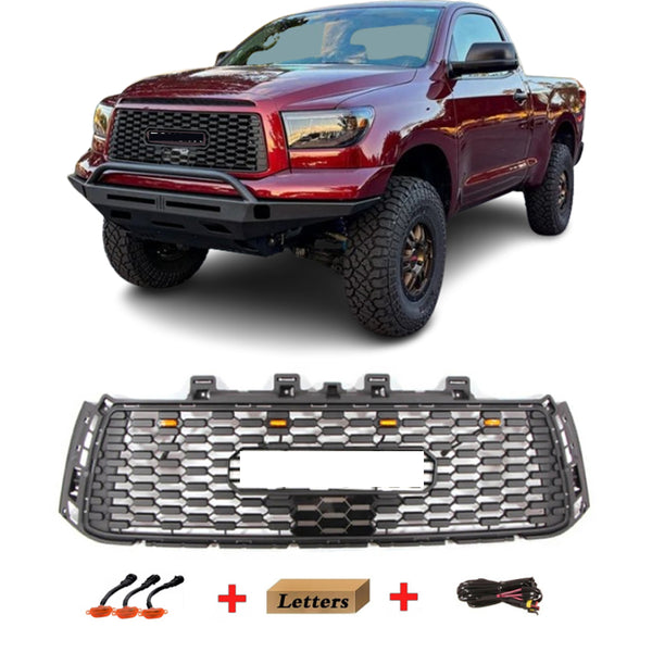 Front Grille Compatible with 2nd Gen 2010 2011 2012 2013 Toyota Tundra Front Bumper Grill Insert Black Mesh
