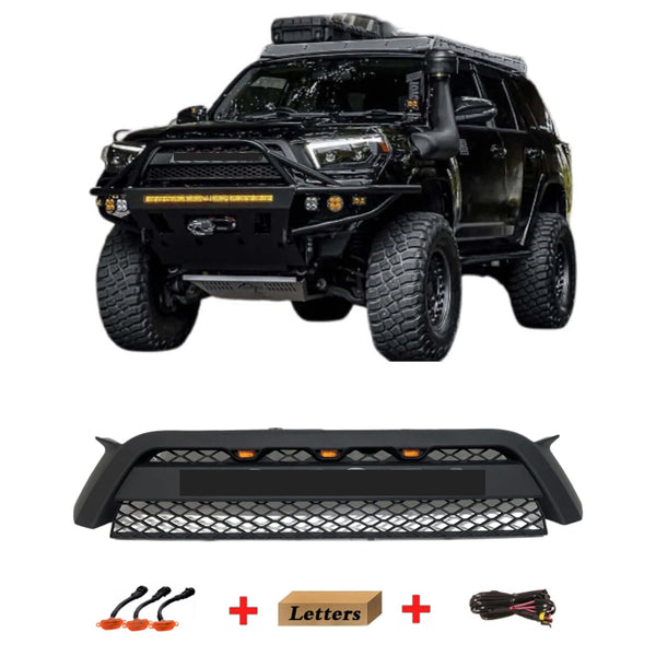 Front Grille Compatible with 2010 2011 2012 2013 5th Gen Toyota 4Runner Grill with Letters and LED Lights