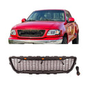 Black Front Grille for 1999 2000 2001 2002 2003 Ford F150 Raptor Style Grill with Letters and LED Lights