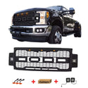 Front Grille Fit for 2017 2018 2019 Ford F250 F350 F450 Grill Super Duty Raptor Style Grill with Letters and LEDs