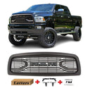 Black Front Grille for 2013 2014 2015 2016 2017 2018 Dodge RAM 2500/3500 Big Horn Style Grill W/ Letters