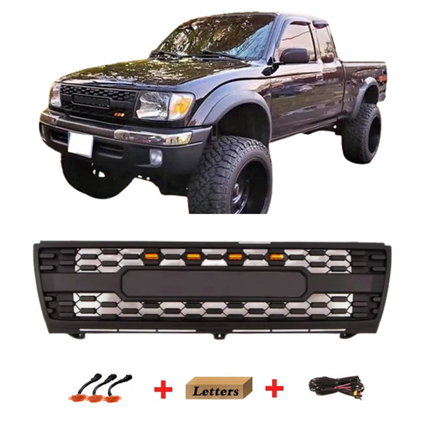 Front Grille Compatible with 1997 1998 1999 2000 1st Gen Toyota Tacoma Grill With Letters & LEDs