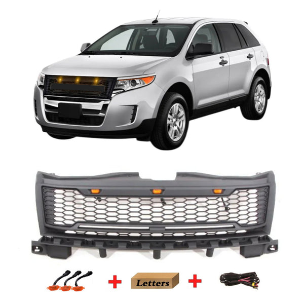 Front Grille for 2007 2008 2009 2010 2011 Ford edge Raptor Style Grill with Letters and LED Lights