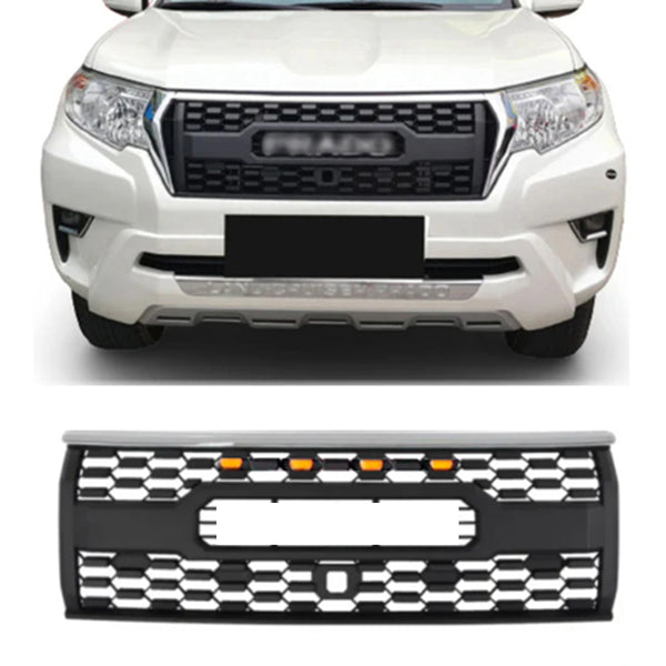 Grille for 2018 2019 2020 2021 2022 Toyota Land Cruiser Prado Grill With LED Lights and Emblem
