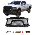 Front Grille for 2019 2020 2021 2022 2023 2024 Dodge RAM 2500/3500 Honeycomb Style Grill W/ Letters and LED Lights