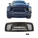 Rebel Style Front Grille for 2010-2018 Dodge RAM 2500/3500 Black Grill W/ Letters and LED Lights