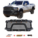 Black Front Grille for 2019 2020 2021 2022 2023 2024 Dodge RAM 2500/3500 Big Horn Style Grill W/ Letters and LED Lights