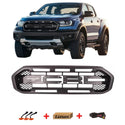 Grille for 2019 2020 2021 2022 2023 Ford Ranger Raptor Style Grill with Letters and Lights