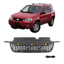 Front Grille Compatible with 2005 2006 2007 Ford Escape Kuga Raptor Style Grill with Letters and LEDs