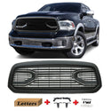 Black Front Grille Fit For 2013 2014 2015 2016 2017 2018 Dodge RAM 1500 Grill Big Horn Style With Letters