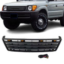 Front Grille for 1993-2002 Toyota Land Cruiser LC95 TRD Grill with Emblem and LED Lights