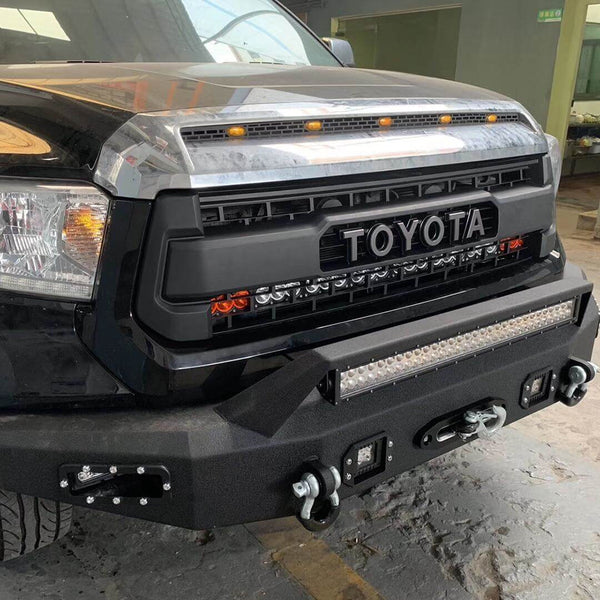 Front Grille for 2014 2015 2016 2017 2018 2019 2nd Gen Toyota Tundra TRD Pro Style Grill with Emblem
