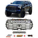 Front Grille for 2022 2023 2024 3rd Gen Toyota Tundra TRD PRO Style Grill With LEDs and Emblem