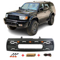 Black TRD PRO Front Grille For 1996 1997 1998 1999 2000 2001 2002 3rd Gen Toyota 4Runner Grill W/ Letters Led Lights