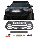 Front Grille for 3rd Gen 2016 2017 2018 2019 2020 2021 2022 2023 Toyota Tacoma TRD Style Grill with Emblem and LED Bars