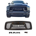 Rebel Style Front Grille for 2010-2018 Dodge RAM 2500/3500 Black Grill W/ Letters and LED Lights