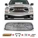 Chrome Front Grille for 2009 2010 2011 2012 Dodge RAM 1500 Grill, Big Horn Style with Letters and LED Lights