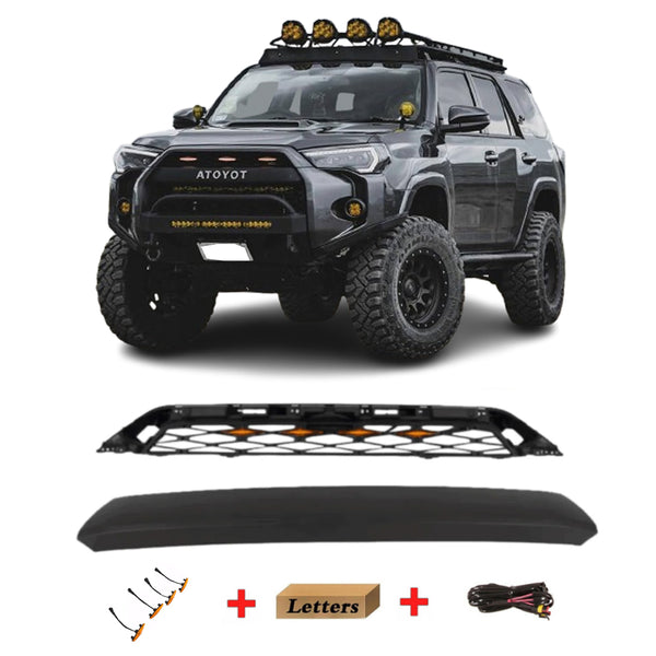 Grille Compatible with 2020 2021 2022 2023 5th Gen Toyota 4Runner Grill with Letters and LED Lights