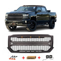 Grille Compatible with 2016 2017 2018 Chevrolet Silverado 1500 Front Grill with Side Lights and Letters