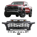 Front Bumper Grille Fit for 2024 2025 Chevrolet Colorado Grill Raptor Style with Letters and LEDs