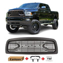 Black Front Grille for 2013 2014 2015 2016 2017 2018 Dodge RAM 2500/3500 Big Horn Style Grill W/ Letters