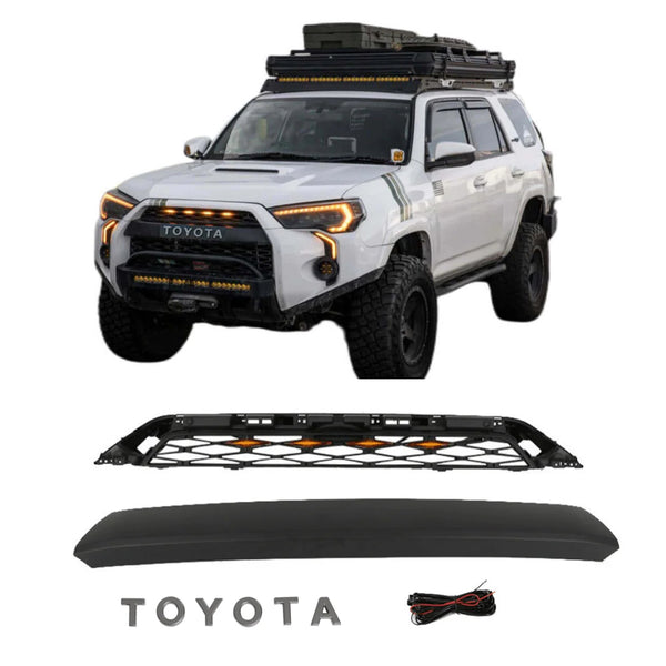Front Grille for 2014 2015 2016 2017 2018 2019 5th Gen Toyota 4Runner Grill with Letters and LED Lights
