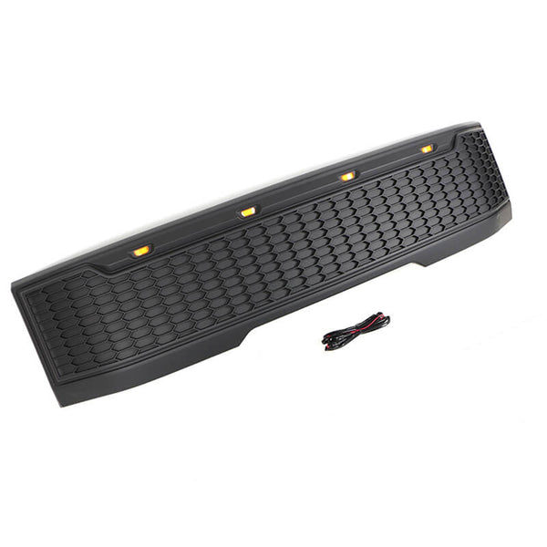 Front Grille Fit for Ford F150 F-150 Lightning 2023 Black Upper Grill with LED Lights and Letters