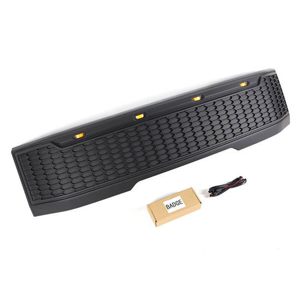 Front Grille Fit for Ford F150 F-150 Lightning 2023 Black Upper Grill with LED Lights and Letters