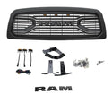 Front Grille Fit For 2009 2010 2011 2012 Dodge RAM 1500 Grill, Big Horn Style with Letters and LED Lights