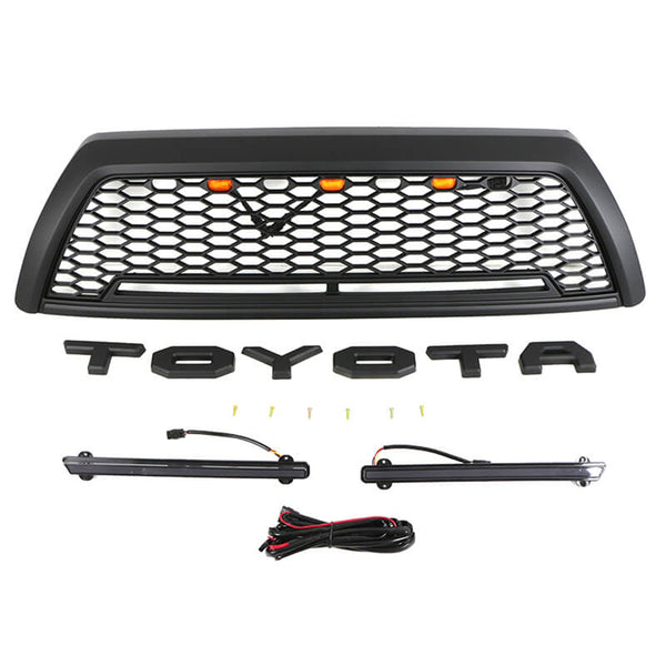 Mesh Style Grille for 2006 2007 2008 2009 4th Gen Toyota 4Runner Grill with Letters Led Lights