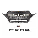 Front Grille for 2020 2021 2022 Ford Explorer Black Grill Raptor Style with Letters and LED Lights