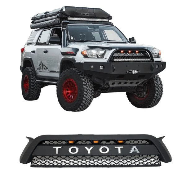 Front Grille Compatible with 2010 2011 2012 2013 5th Gen Toyota 4Runner Grill with Letters and LED Lights