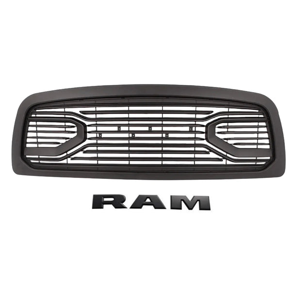Front Grille Fit For 2009 2010 2011 2012 Dodge RAM 1500 Grill, Big Horn Style with Letters and LED Lights