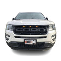 Raptor Style Front Grille for 2016 2017 2018 Ford Explorer Models Black Grill with Letters and LEDs