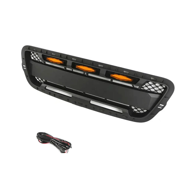 Front Grille Compatible with 2001 2002 2003 Ford Ranger Raptor Style Grill with Letters and LED Lights