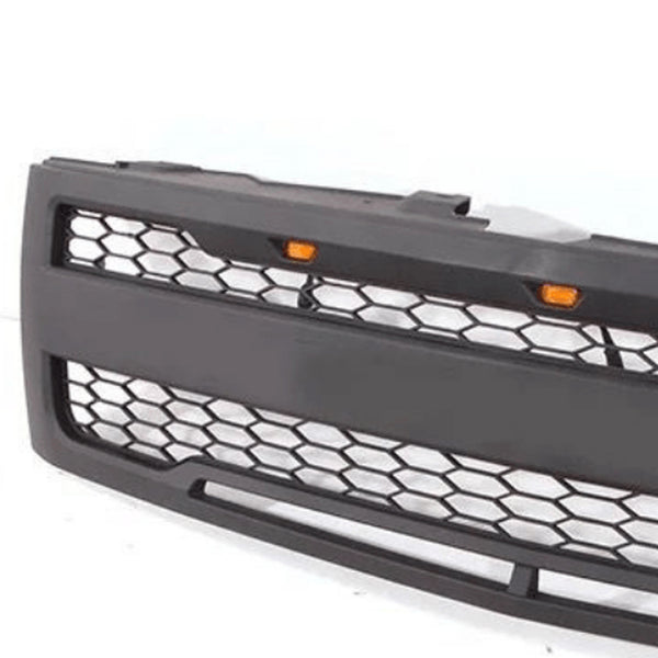 Front Grille Compatible with 2007 2008 2009 2010 2011 2012 2013 Chevy Silverado 1500 Grill With 3+2 Lights