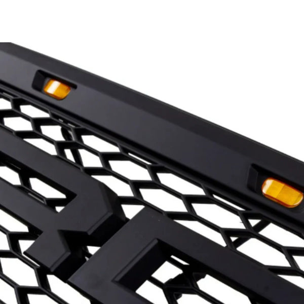 Front Grille Compatible with 2012 2013 2014 2015 Ford edge Raptor Style Grill with Letters and LED Lights