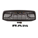 Black Front Grille for 2006 2007 2008 Dodge RAM 1500 Grill, Big Horn Style with Letters and LED Lights