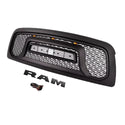 Black Front Grille for 2013 2014 2015 2016 2017 2018 Dodge RAM 1500 Rebel Style Grill with Letters and LED Lights