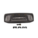 Black Front Grille for 2006 2007 2008 Dodge RAM 1500 Grill, Rebel Style with Letters & Lights
