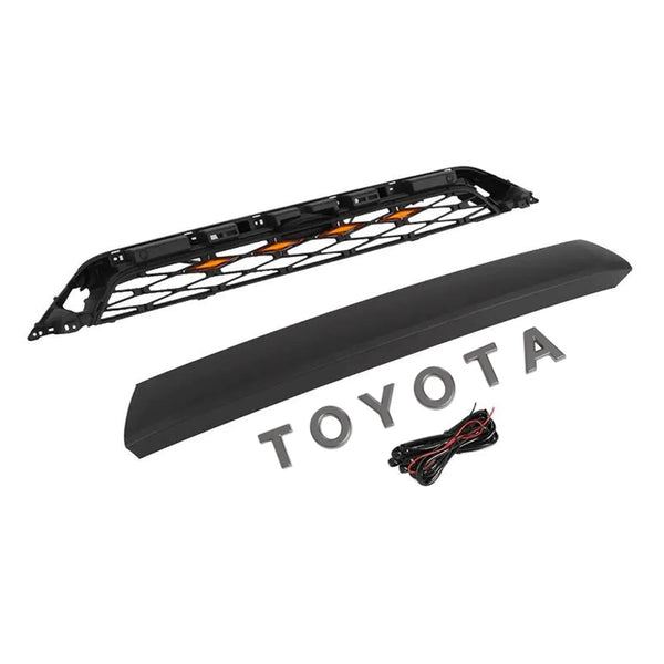 Grille Compatible with 2020 2021 2022 2023 5th Gen Toyota 4Runner Grill with Letters and LED Lights
