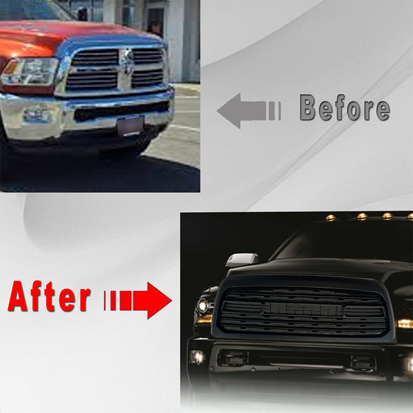 LTD Style Grille for 2013 2014 2015 2016 2017 2018 Dodge RAM 2500/3500 Limited Style Grill Matte Black with Letters