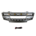Front Black Grille for 2009 2010 2011 2012 2013 2014 2015 2016 Nissan Frontier Grill with Letters and Lights