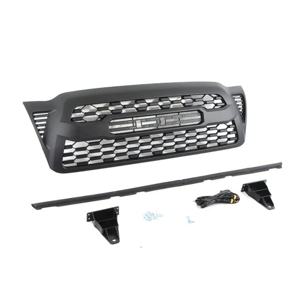 Front Grille For 2005 2006 2007 2008 2009 2010 2011 2nd Gen Toyota Tacoma TRD Pro Grill W/ Letters Led Lights