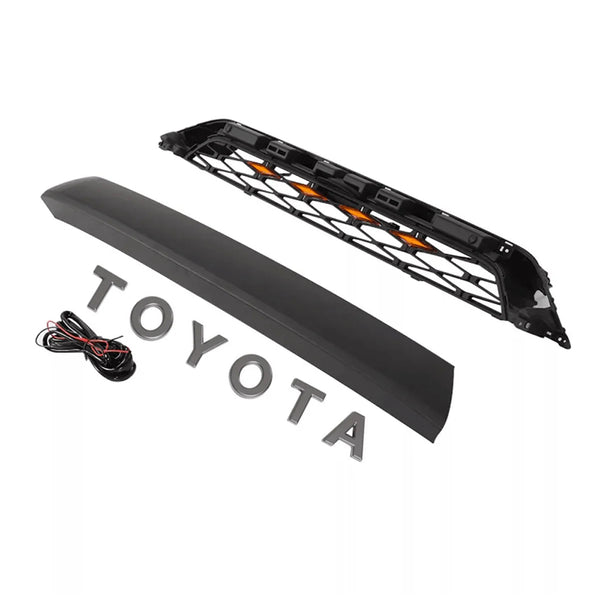 Grille Compatible with 2020 2021 2022 2023 5th Gen Toyota 4Runner Grill with Letters and LED Lights