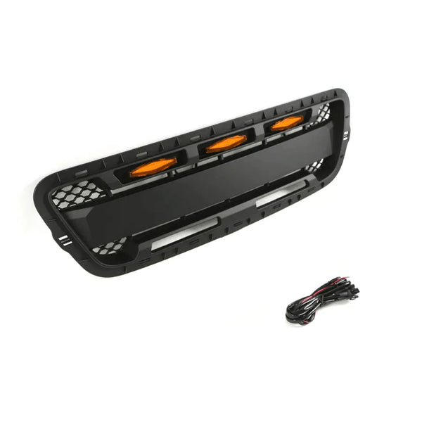 Front Grille Compatible with 2001 2002 2003 Ford Ranger Raptor Style Grill with Letters and LED Lights