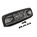 Black Front Grille for 2006 2007 2008 Dodge RAM 1500 Grill, Big Horn Style with Letters and LED Lights