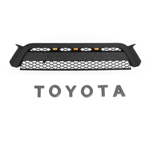 Front Grille Compatible with 2010 2011 2012 2013 5th Gen Toyota 4Runner Grill with Letters and LED Lights