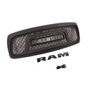 Front Rebel Style Grille For 2002 2003 2004 2005 Dodge Ram 1500 Black Grill with Letters & LED Lights